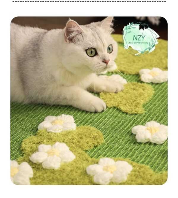 Cat scratch board, flower bed sisal carpet, scratch-resistant and wear-resistant cat scratch pad, no shedding, protecting cat PAWS, pet supplies carpet - 图片 2